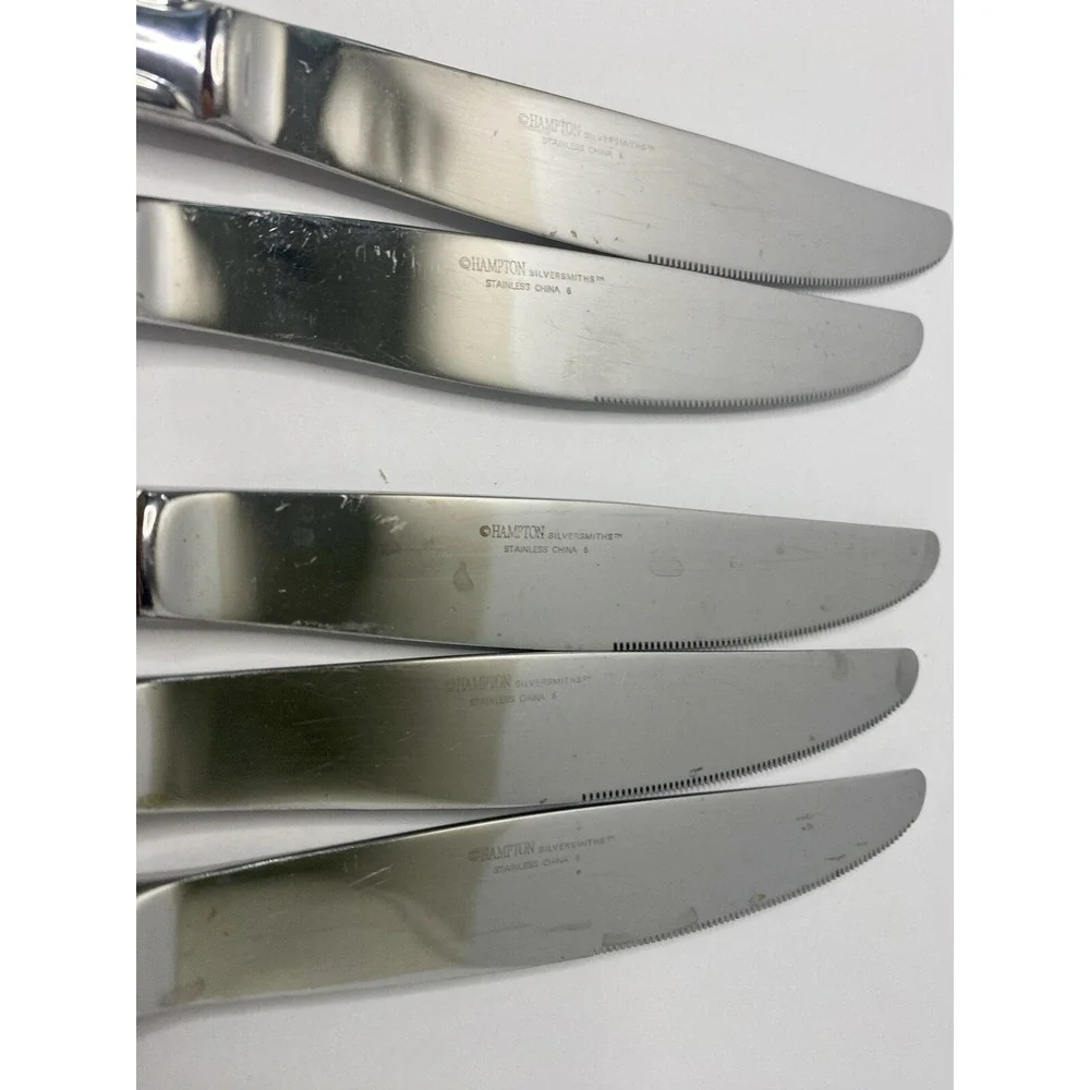 Hampton Silversmith 18/10 ELANA Stainless Dinner Knives Lot Of 5